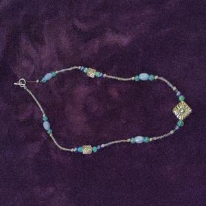 Vintage Artisan 925 & Glass beaded necklace